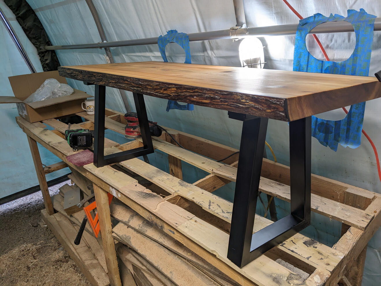 Cedar Bench before rack